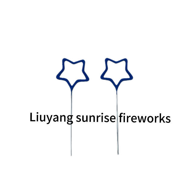 Shaped sparklers blue star and pink star 