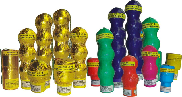 Color artillery shell with different packing